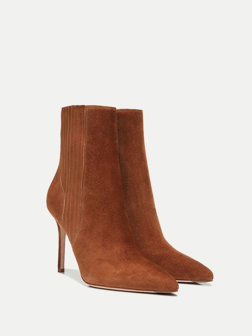 NEW NEVER WORN Veronica Beard Lisa 95mm Suede Stiletto Booties Chestnut Brown 9